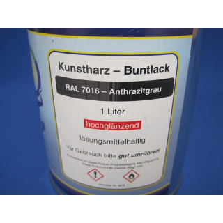 1 Liter Buntlack Kunstharz Farbe Lack RAL 7016 Anthrazit Grau hochglänzend