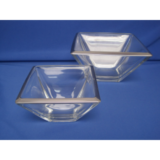 Glasschalen Set 2er 0,5 1,5 Liter dickwandig Metallic-Look