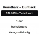 1 Liter Buntlack Kunstharz Farbe Lack RAL 9005 Tiefschwarz Schwarz Glänzend